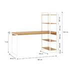 Escrivaninha Com Estante Studio Mel E Branca 150x147 Cm