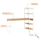 Escrivaninha Com Estante Studio Mel E Branca 150x147 Cm