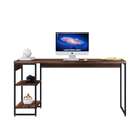 Escrivaninha Com Estante Studio Nogal E Preta 74 Cm