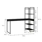 Escrivaninha Com Estante Studio Preta 146 Cm