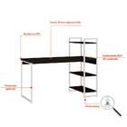 Escrivaninha Com Estante Studio Preta E Branca 135x115 Cm