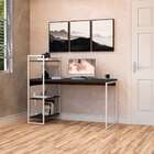 Escrivaninha Com Estante Studio Preta E Branca 135x115 Cm