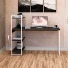 Escrivaninha Com Estante Studio Preta E Branca 135x115 Cm