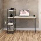 Escrivaninha Com Estante Studio Snow E Preta