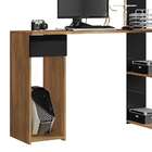 Escrivaninha Com Estante Tati 1 Gv Freijó E Preta