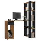 Escrivaninha Com Estante Tati 1 Gv Freijó E Preta