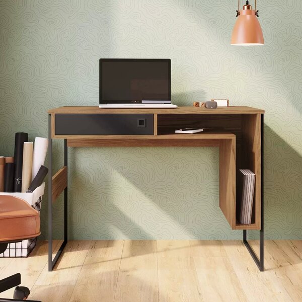 Escrivaninha Com Gaveta E Nicho Cancun Zaile 1 Gaveta 100cm E