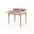 Escrivaninha Com Gaveta Pine Espresso Móveis Rosa Claro