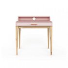 Escrivaninha Com Gaveta Pine Espresso Móveis Rosa Claro