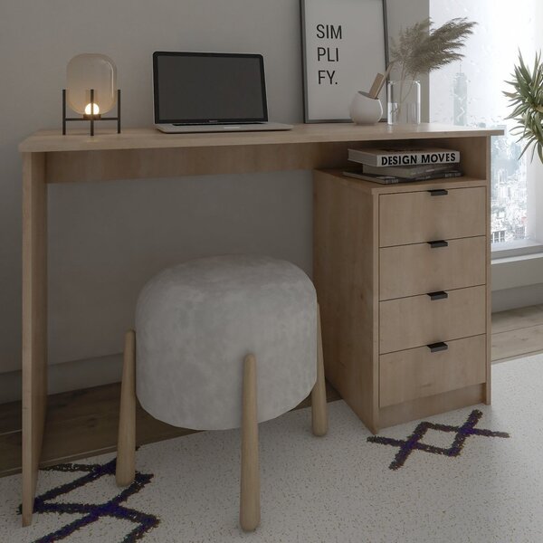 Escrivaninha Com Gaveteiro 110cm York  Amadeirado