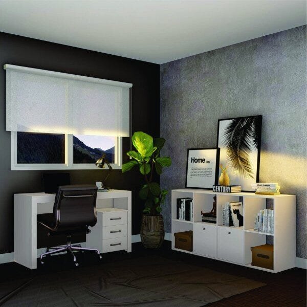 Escrivaninha Com Gaveteiro 3 Gavetas E Estante Modo On Belmax