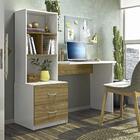 Escrivaninha Com Gaveteiro E Prateleiras Branco Nature Crista