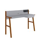 Escrivaninha Com Passa Fio Job 1 Gaveta 127cm Cinza Cinza