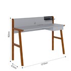 Escrivaninha Com Passa Fio Job 1 Gaveta 127cm Cinza Cinza