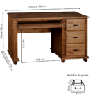 Escrivaninha Com Porta Teclado Liberado E Pés Torneados - Imb