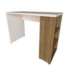 Escrivaninha Com Prateleira Kitcubos Branca E Carvalho Mel 90