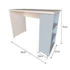 Escrivaninha Com Prateleira Kitcubos Branca E Cinza Cristal 9