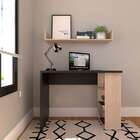 Escrivaninha Com Prateleira Kitcubos Preta E Geneve 100 Cm