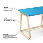 Escrivaninha Com Tampo Deslizante Hush - Natural/ Laca Azul