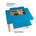 Escrivaninha Com Tampo Deslizante Hush - Natural/ Laca Azul