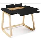 Escrivaninha Com Tampo Deslizante Hush - Natural/ Laca Preto