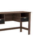 Escrivaninha Com Tomada E  2 Gavetas Rústico/preto Movelbento