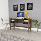 Escrivaninha Com Tomada E  2 Gavetas Rústico/preto Movelbento