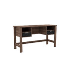 Escrivaninha Com Tomada E  2 Gavetas Rústico/preto Movelbento