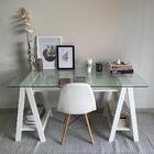 Escrivaninha Com Vidro Temperado Kentucky Branco