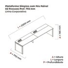 Escrivaninha Corporativa Para 2 Pessoas 110x79,2cm Pscpp110 E