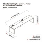 Escrivaninha Corporativa Para 2 Pessoas 120x79,2cm Pscpp120 E