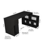 Escrivaninha Dakota Em L Com 2 Gavetas - Preto