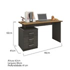 Escrivaninha Dallas L01 Com 3 Gavetas - Amarena Móveis - Graf