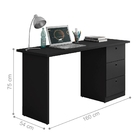 Escrivaninha Davos Preto Freijó 3 Gavetas