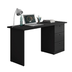 Escrivaninha Davos Preto Freijó 3 Gavetas