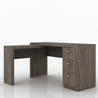 Escrivaninha de Canto 3 Gavetas Carvalho Tecno Mobili