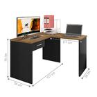 Escrivaninha De Canto Com Gaveta Grazia Preto Trama Freijó