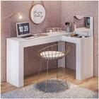 Escrivaninha De Canto Com Penteadeira E Espelho Branco Fosco