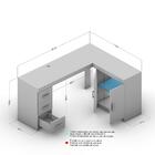 Escrivaninha De Canto Espanha 2 Portas 3 Gavetas Olive Polito