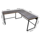 Escrivaninha De Canto Industrial 1,50m Em Mdf E Ferro Preto