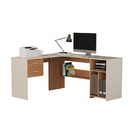 Escrivaninha De Canto Luna Off White/Nature - Germai Móveis