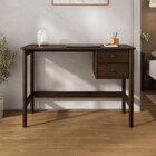 Escrivaninha De Madeira 2 Gavetas Office 110 Cm Cor Imbuia Ma