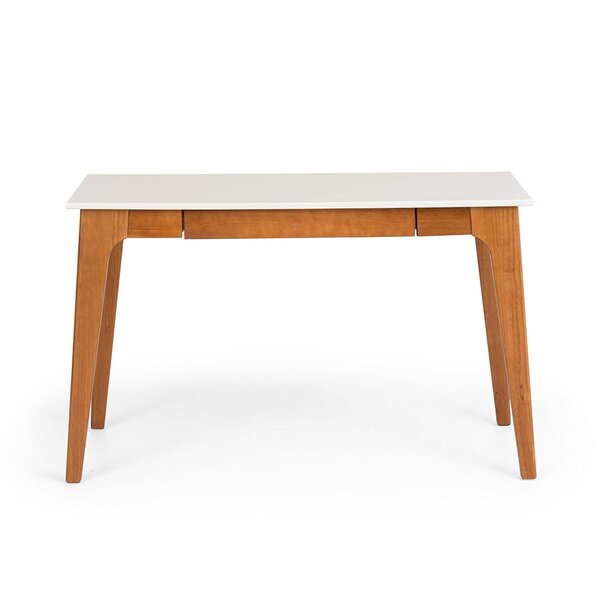 Escrivaninha De Madeira Maciça 1 Gaveta Branco