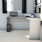 Escrivaninha De Trabalho Mesa Em L 150x38cm  Branco