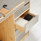 Escrivaninha Desenho 4 Gav Mesa Emma Natural Cinza