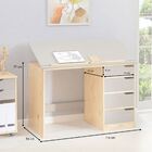 Escrivaninha Desenho 4 Gav Mesa Emma Natural Cinza