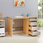 Escrivaninha Desenho 4 Gav Mesa Emma Natural Cinza