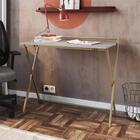 Escrivaninha Dobrável Industrial Arenas Dourado 94x46x78cm H
