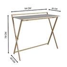 Escrivaninha Dobrável Industrial Arenas Dourado 94x46x78cm H