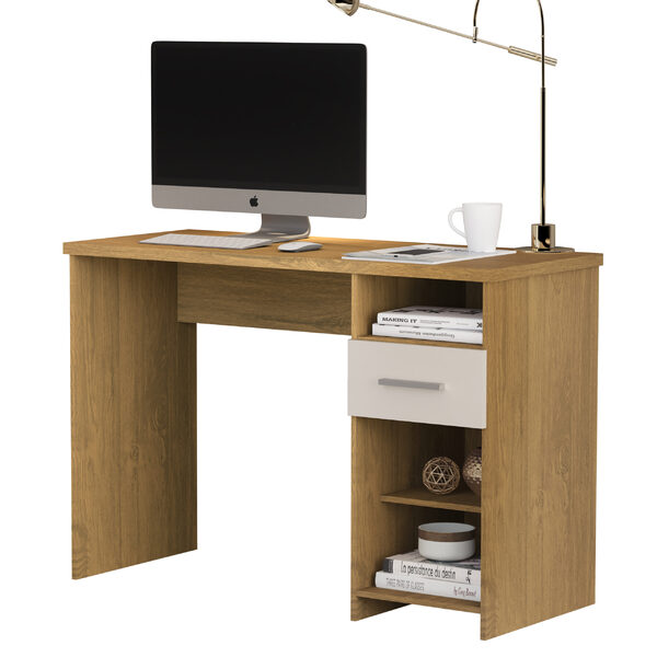 Escrivaninha Duna Wood Cumaru/off White – Giga Móveis